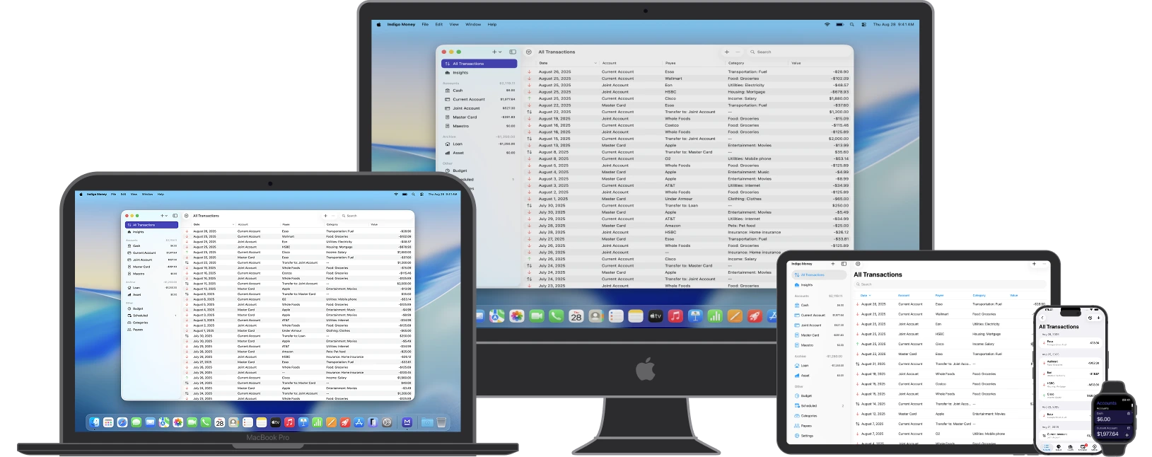 Indigo Money — accounts, transactions and insights