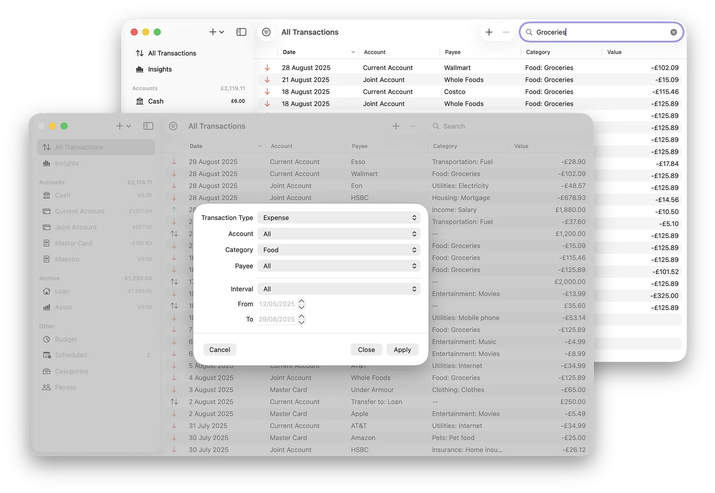 Search and Filter